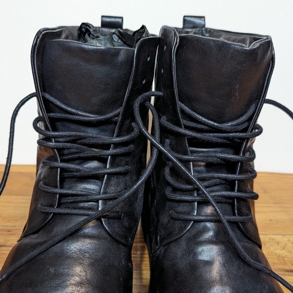 Marsell Men's Black Leather Lace Up Boots Italy 43.5 - Picture 2 of 12